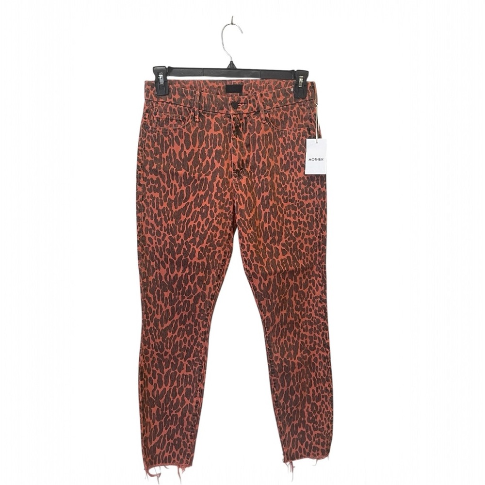 MOTHER Women's Skinny Jeans - Red Leopard Print